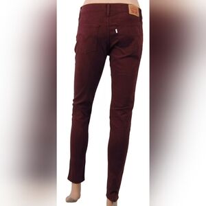 Levi's 710 Mid Rise Super Skinny Slim Through Hip & Thigh Jean Maroon size 30